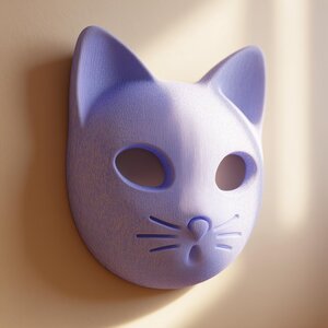 3D-gedruckte minimalistische Katzengesicht-Wanddeko | Skulpturaler Akzent