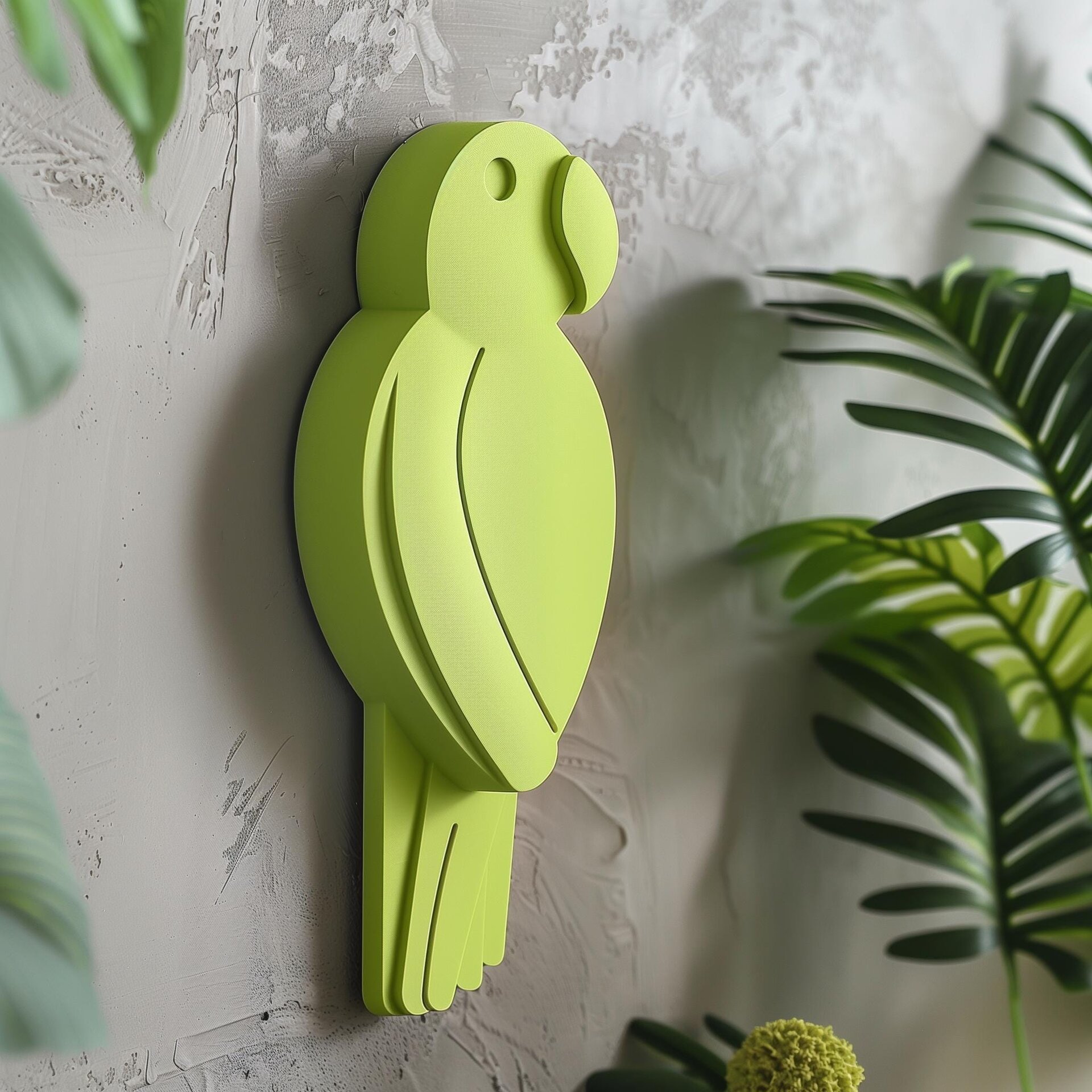 3D-gedruckte Papagei-Wandskulptur