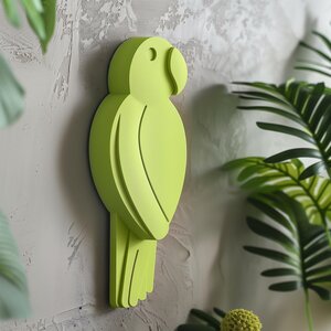 3D-gedruckte Papagei-Wandskulptur