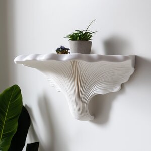 3D-gedrucktes Trametes-Versicolor-Wandregal | Geschichtete Fächerform