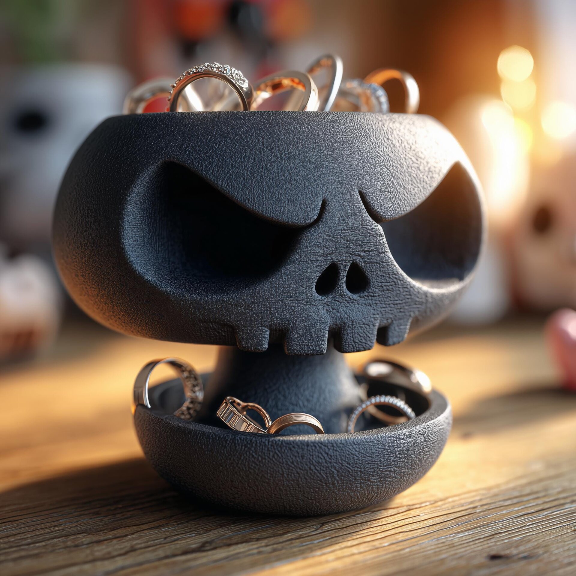 Totenkopf-Schmuckorganizer | Totenkopf-Ringhalter | Gothic-Schmuckständer